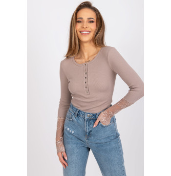 Bluzka Model RV-BZ-7532.29 Dark Beige - Rue Paris