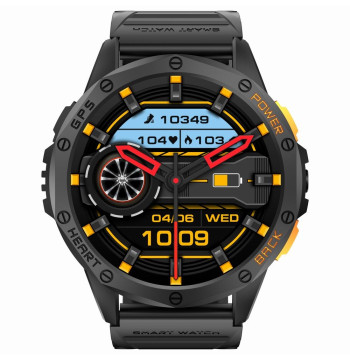 Smartwatch Męski GRAVITY GPS GT24-5 Czarny Pasek Silikonowy + Zielony Pasek Silikonowy