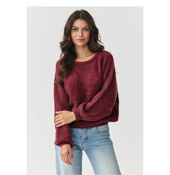 Sweter Damski Model S168 Bordo - Makadamia