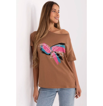 Tshirt Damski Model CLM-TS-1019.79 Light Brown - Factory Price
