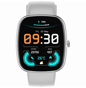 Smartwatch Damski GRAVITY GT18-5 Czarny Pasek Silikonowy + Szary Pasek