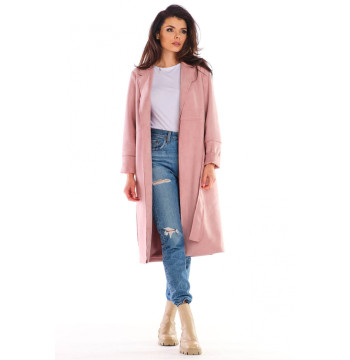 Płaszcz Damski Model A464 Powder Pink - awama