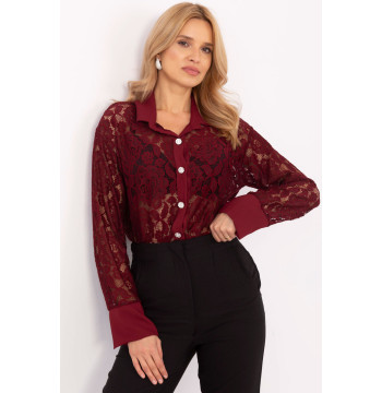 Koszula Damska Model MI-KS-C243.18 Bordo - Italy Moda