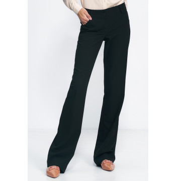 Spodnie Czarne spodnie typu bootcut SD100 Black - Nife