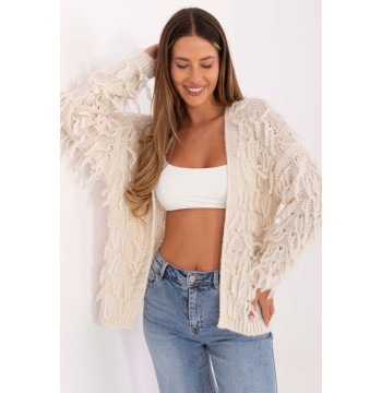 Sweter Kardigan Model MI-SW-1308.21 Ecru - Rue Paris