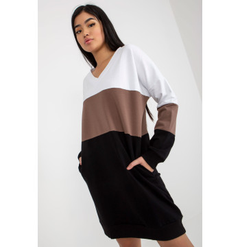 Sukienka Model RV-SK-8382.04 White/Black - Rue Paris