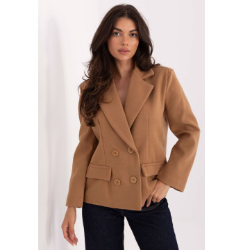 Płaszcz Damski Model IT-KR-FL9559.02P Camel - Rue Paris