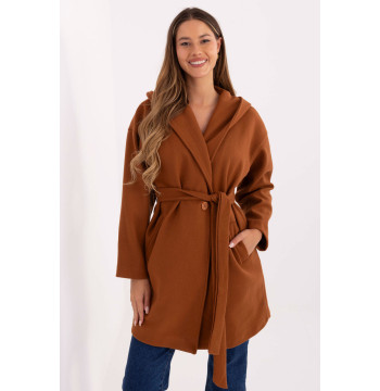 Płaszcz Damski Model IT-PL-A9587.00 Light Brown - Rue Paris