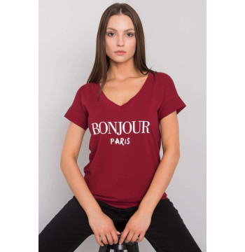 T-shirt Damski Model FA-TS-7161.32P Bordo - Fancy