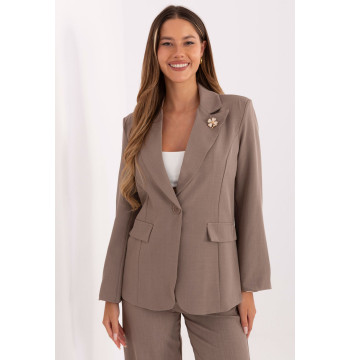 Marynarka Model IT-MA-FL8391.87 Dark Beige - Rue Paris