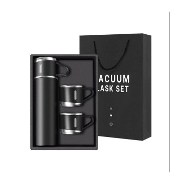 ZESTAW TERMOS Z 3 KUBKAMI zapakowany na prezent, 500Ml czarny BD24CZ
