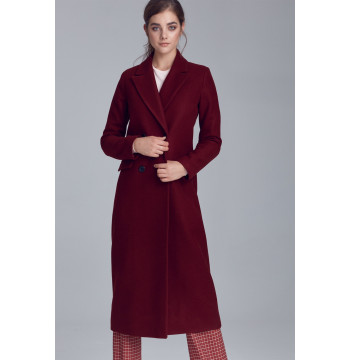 Płaszcz dwurzędowy PL06 Bordo - Nife