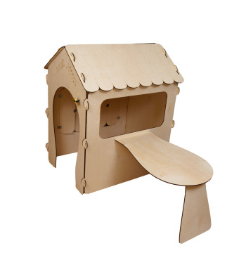 Domek ogrodowy drewniany stolik tablica kredowa 86 x 137 x 105 cm