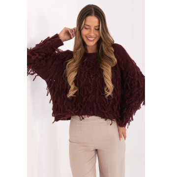 Sweter Damski Model MI-SW-2008.86 Bordo - Rue Paris
