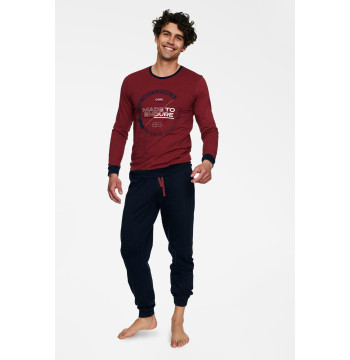 Piżama Męska Model Bolt 40033-33X Red Melange/Black - Henderson