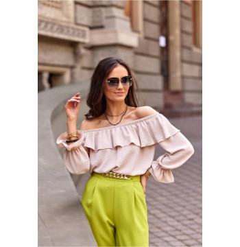 Bluzka Model BEZ BLU0116 Beige - Roco Fashion