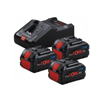 BOSCH.AKUMULATOR 18V 8,0Ah PROCORE 3szt. +ŁADOWARKA GAL 18V-160 ...
