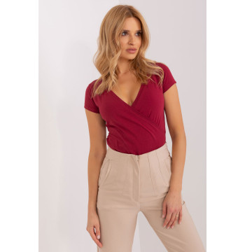 Bluzka Model RV-TS-5636.18 Bordo - Rue Paris