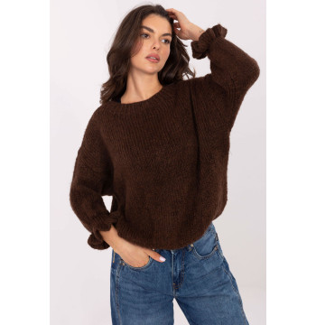 Sweter Damski Model MI-SW-2912.10X Dark Brown - Italy Moda