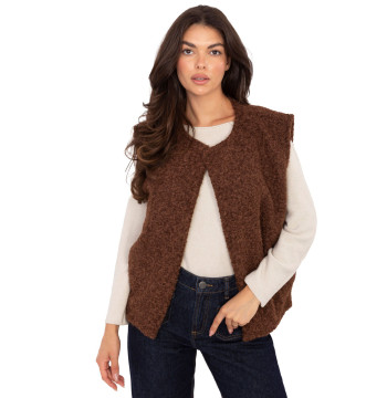Kamizelka Model IT-KZ-FL9622.29P Brown - Rue Paris