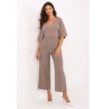 Spodnie Damskie Model IT-SP-FL9068.96 Dark Beige - Rue Paris