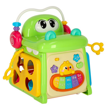 Kostka edukacyjna sorter z pianinkiem krokodyl 4w1