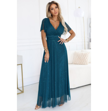 Sukienka Model Melania 635-1 Bottle Green Brokat - Numoco
