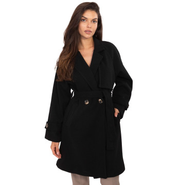 Płaszcz Damski Model IT-PL-A9589.58 Black - Rue Paris