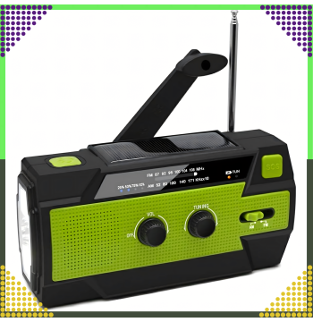 Radio Solarne Latarka Powerbank 4000 mAh Awaryjne Budowlane Am Fm Sos USB