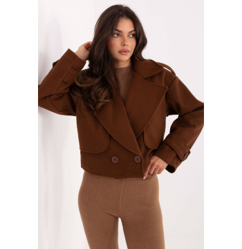 Płaszcz Damski Model IT-KR-A9558.62 Brown - Rue Paris