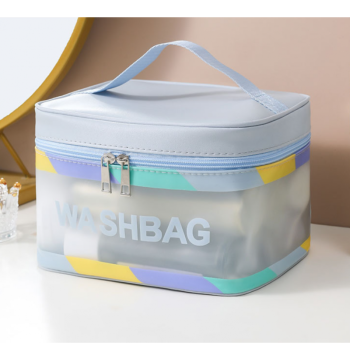 Kosmetyczka rozkładana WASHBAG kuferek niebieska KS73