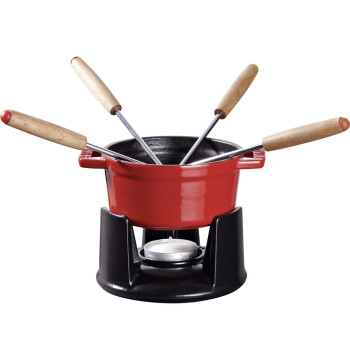 Mini zestaw do fondue Staub - 10 cm, Czerwony