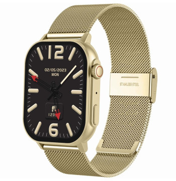 Smartwatch Gravity GT15-6 Czarny Pasek Silikonowy + Złota Bransoleta