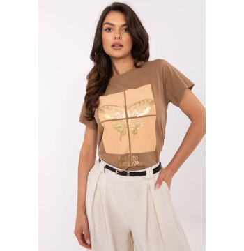 Tshirt Damski Model CLM-TS-1704.85 Light Brown - Factory Price