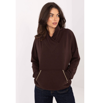 Bluza Damska Model RV-BL-A874.01P Dark Brown - Rue Paris