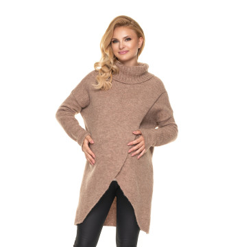 Sweter Ciążowy Model 30078 Cappuccino - PeeKaBoo