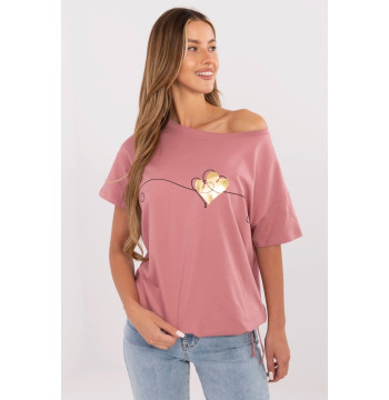 Tshirt Damski Model CLM-TS-1017.03 Dark Pink - Factory Price