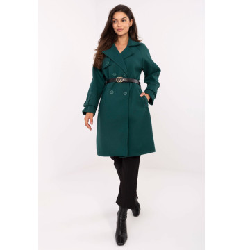 Płaszcz Damski Model IT-PL-FL5712.84 Dark Green - Rue Paris