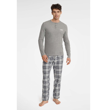 Piżama Męska Model Usher 40946-90X Grey Melange - Henderson