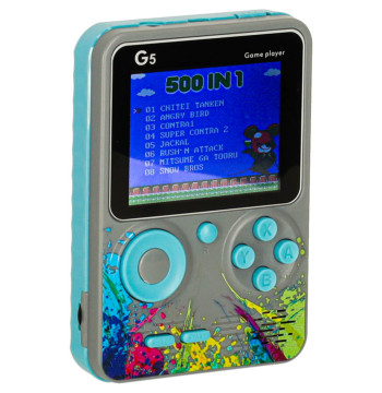 Konsola przenośna do gier mini elektroniczna retro 500 gier szara
