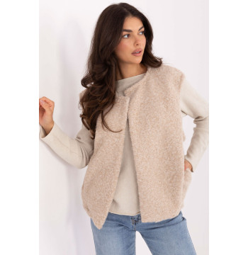 Kamizelka Model IT-KZ-FL9622.29P Light Beige - Rue Paris