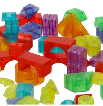 Klocki magnetyczne konstrukcyjne świecące elementy figury 3D 32el.