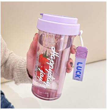 Butelka na wodę z koszyczkiem i słomką 600 ML Simple BD32FIO