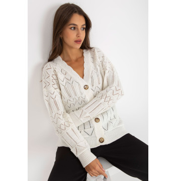 Sweter Damski Model LC-SW-8022.04P Ecru - Rue Paris