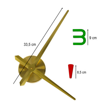 Zegar ścienny naklejany DIY regulowany 80-90 cm złoty kolorowy 4 cyfry