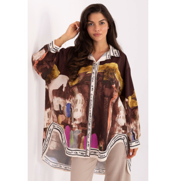 Koszula Damska Model IT-KS-18729.12 Brown - Rue Paris