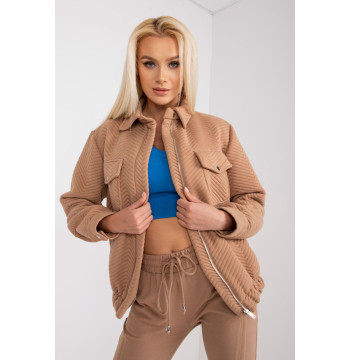 Kurtka Damska Model RV-KR-007.95P Camel - Rue Paris