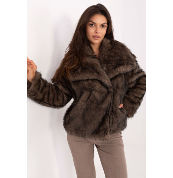 Kurtka Damska Model IT-KR-2501.43P Dark Beige - Rue Paris