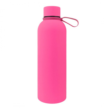 Bidon, butelka termiczna 500ML, stal nierdzewna z powłoką SOFT TOUCH fuksja BD46F