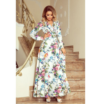 Sukienka Model 245-1 Roses/Birds - Numoco